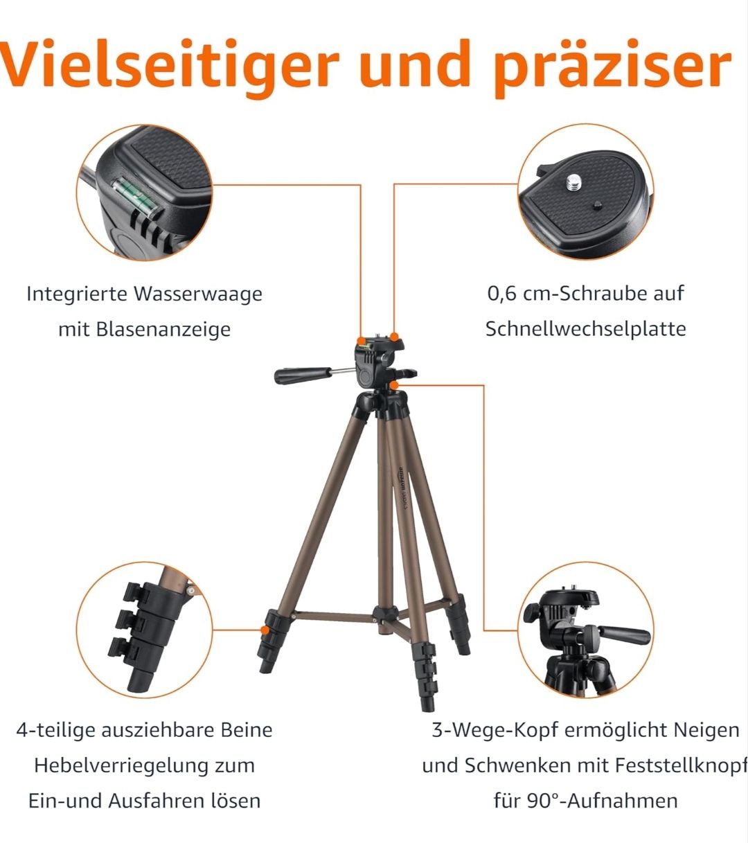 Treppiedi & Teste: Amazon Basics Kamerastativ, 127,0cm/50,0in – Nuovo e nell'imballaggio originale da Rupperswil venduto da Cordi79 1