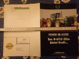 Traktor Faltprospekt / Prospekt Hürlimann H6115 Deutsch