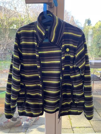 Fleece für Jungen 46 NORD Gr.128 gestreift grau/neongelb