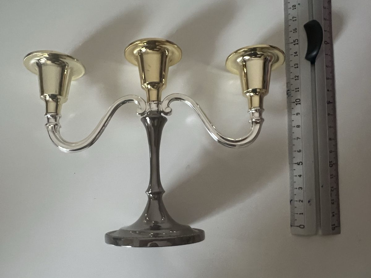 Kerzenständer: Elegant Three-Arm Candelabra, Gold & Silver Tones – Gebraucht aus Zürich von Vma_reuse 3