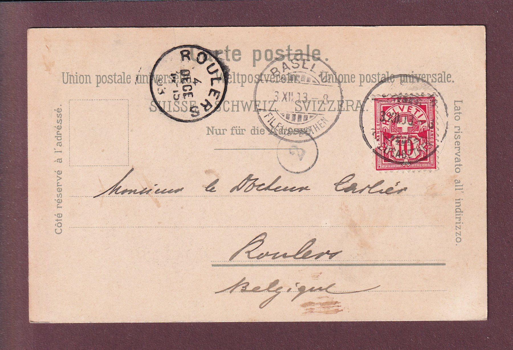 Cartes postales: BASEL - St. Jakob-Denkmal - 1903 – D'occasion à Pully par nicecards 1