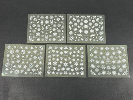 Schneeflocken Nail Art Sticker Set mit 5 tollen Bögen No2