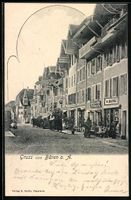 Büren, Strassenpartie mit Geschäften