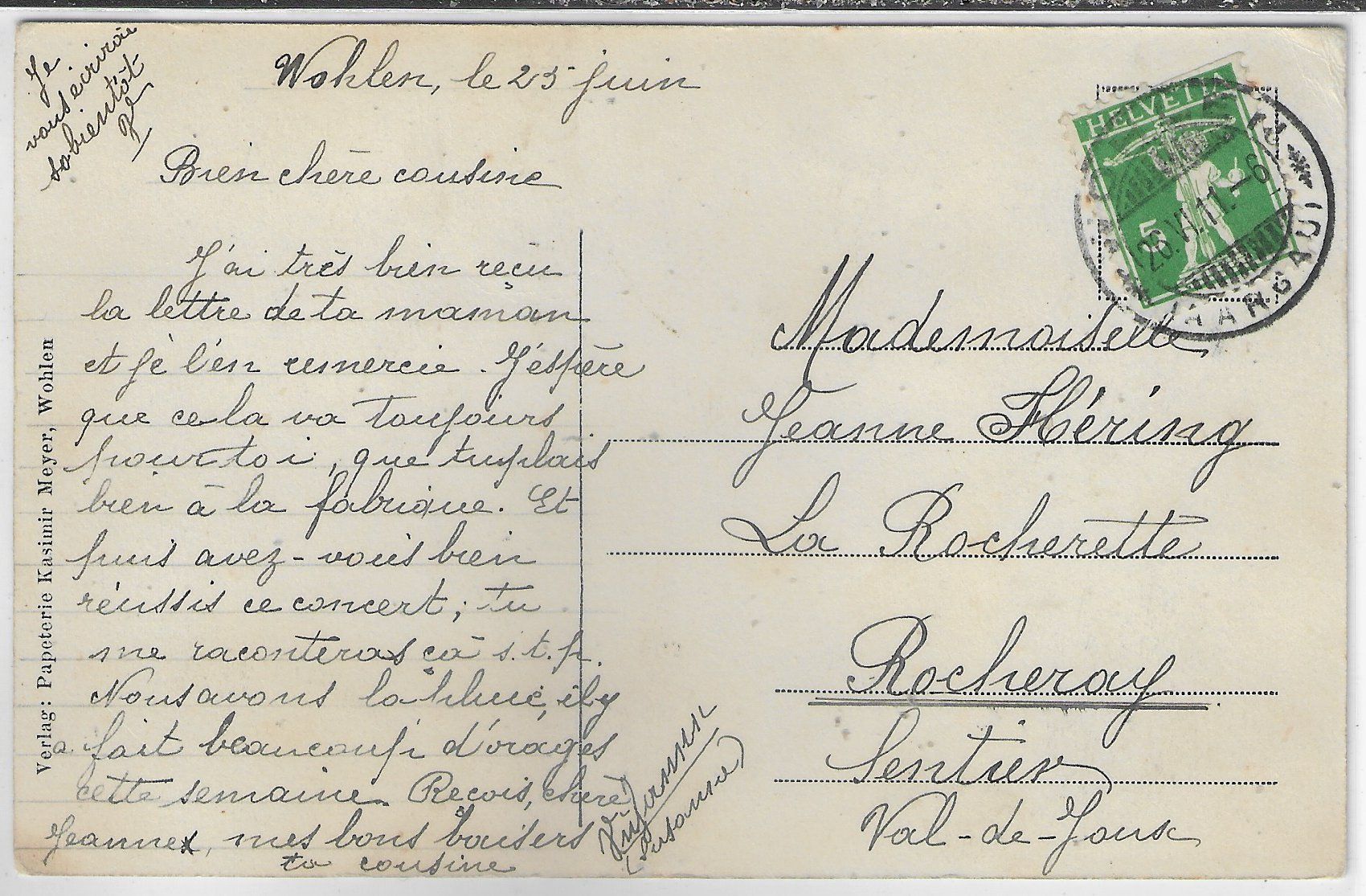Cartes postales: Wohlen - Generalansicht – D'occasion à Ettingen par Kartenplanet 1