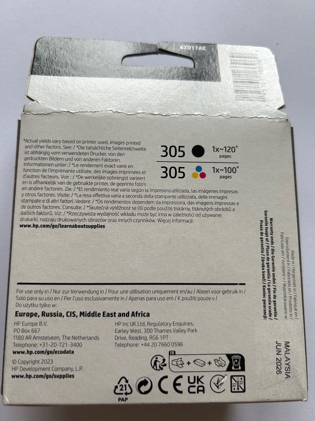 Hewlett Packard Cartouches & Toner: HP 305 Druckerpatronen Multipack – Neuf avec emballage d'origine à Oberwil b. Zug par design_at_work 1