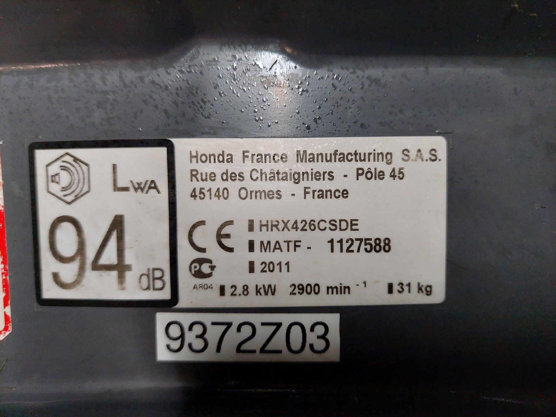 Honda Rasenmäher: Honda Rasenmäher HRX426CSDE – Defekt aus Interlaken von  2