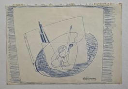 Lill Tschudi Original Zeichnung, 30x21cm gut gehandelt