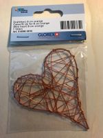 Bastelmaterial Drahtherz orange 8cm