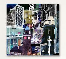 Hamburg Pop Art Kunst Modern Bild Hafen City Stadt Night