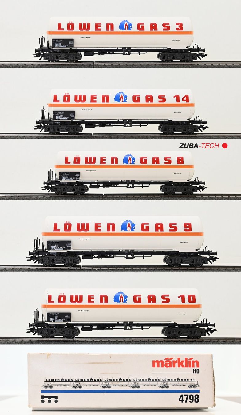 Märklin 4798 Kesselwagen-Set Löwengas der DB H0 WS mit OVP (Gebraucht ...