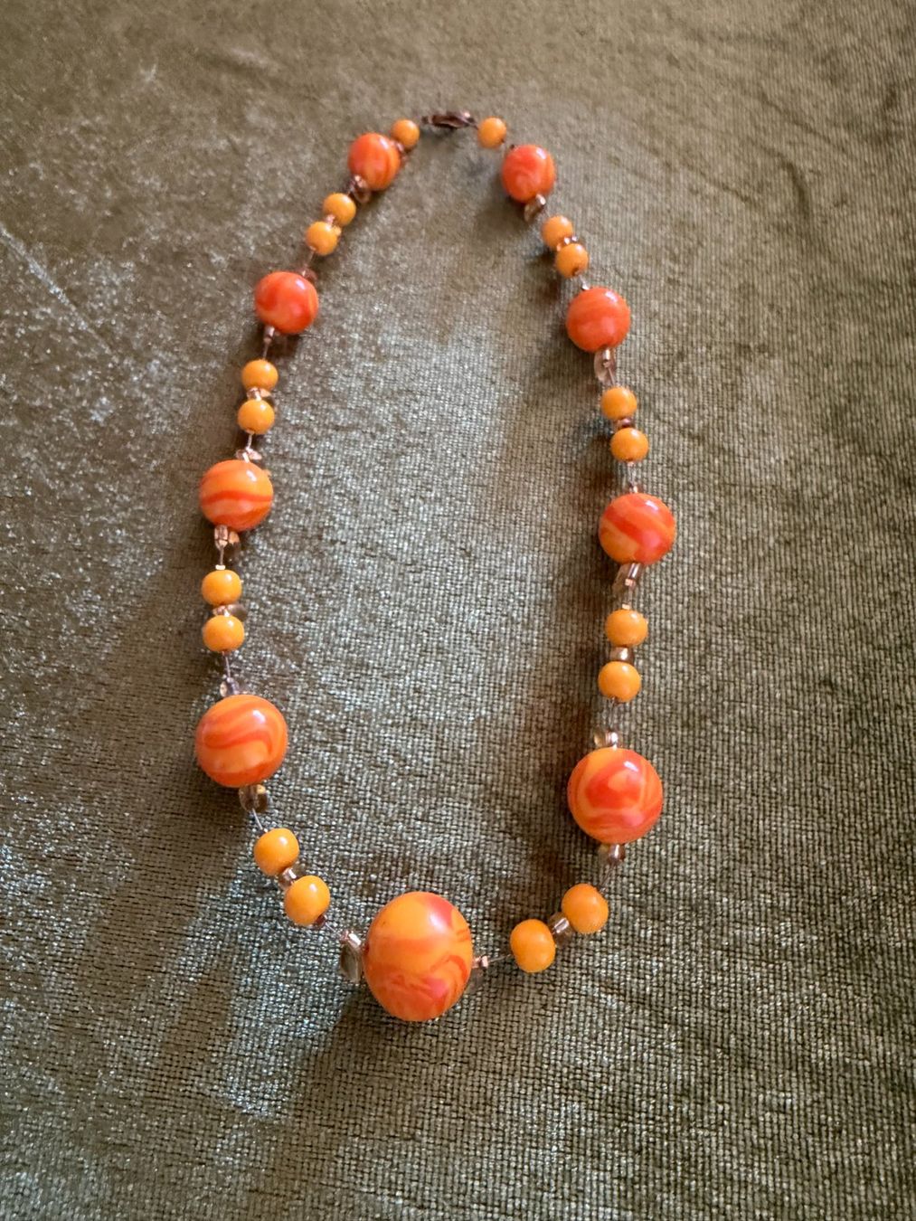 Ketten: Halskette Orange Gelb Vintage Look – Gebraucht aus Brunnenthal von Eco07