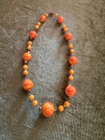 Halskette Orange Gelb Vintage Look