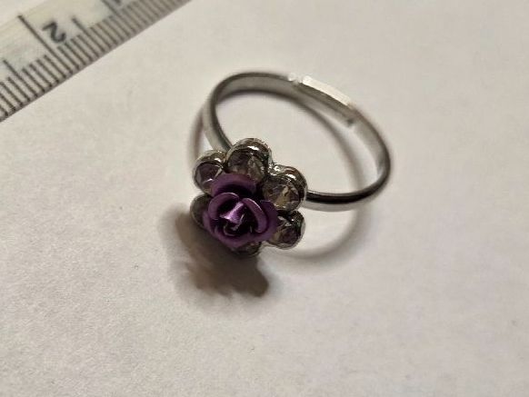 Anelli: Bague Argent Rose Violette Strass ajustable – Nuovo (secondo la descrizione) da Territet venduto da Cenh 5