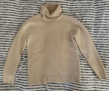 Sandro Rollkragenpullover Beige Kaschmir Wolle Yak Grösse S