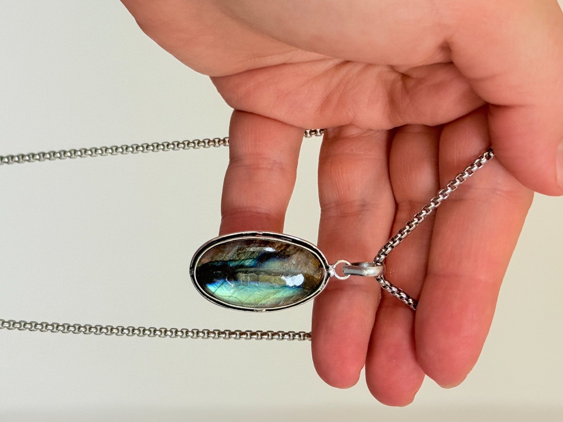 Catenine: Collier avec Labradorite – Nuovo e nell'imballaggio originale da Genève venduto da AWWA 1