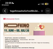 Hofkino Landesmuseum Zürich Ticket 30.06.26 Rental Family