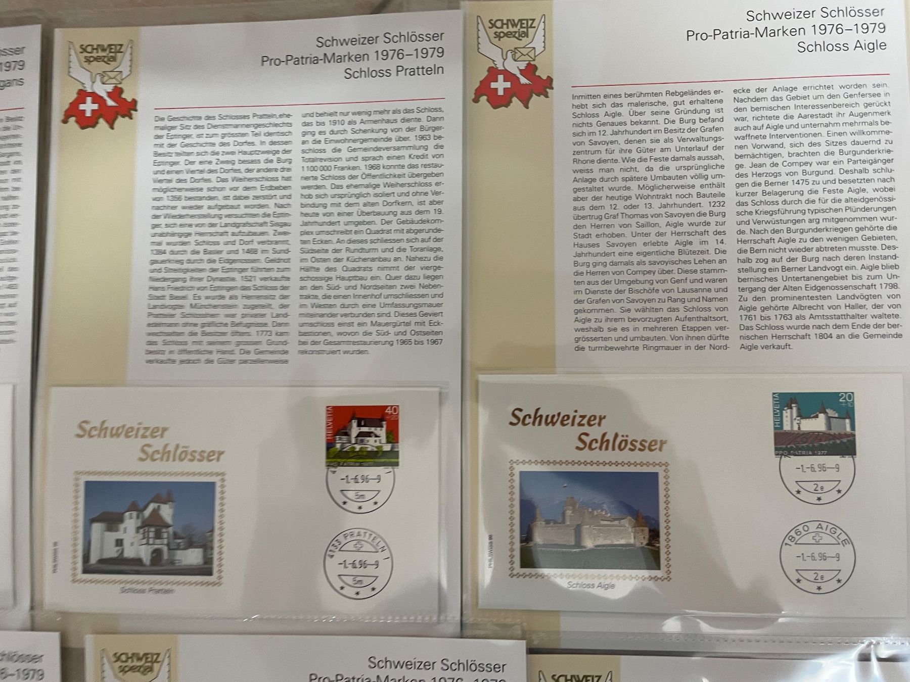 Alle Briefmarken: 16 châteaux, auf Deutsch – Gebraucht aus Sonceboz-Sombeval von Comment2 6