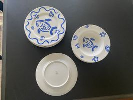 KAHLA Teller-Set mit Fisch-Motiv
