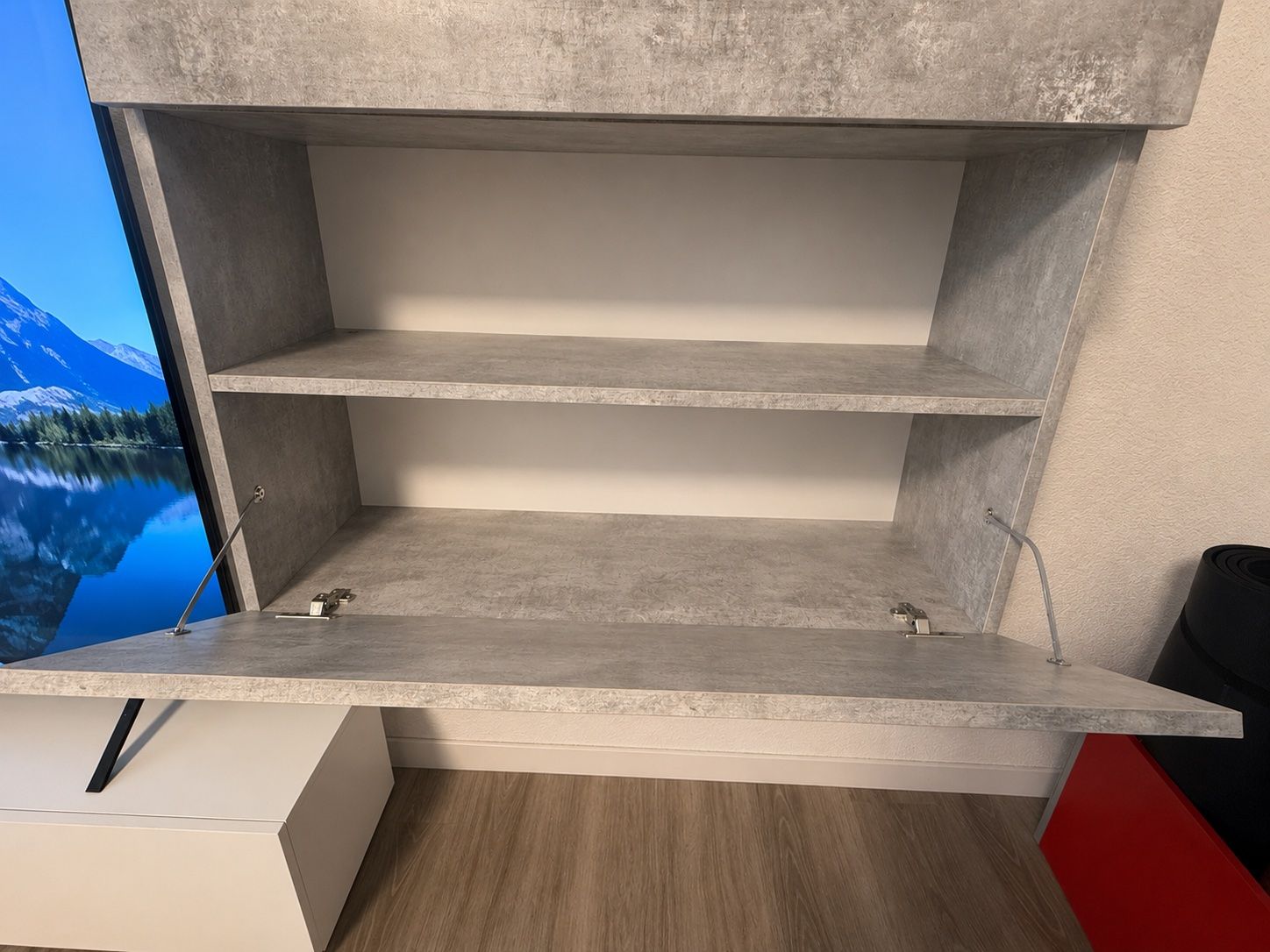 TV Möbel: Wohnwand in Weiss-Beton Optik – Neu (gemäss Beschreibung) aus Gachnang von fra_nw75 1