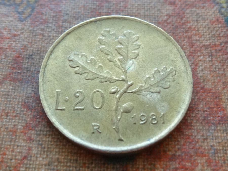 Alle Münzen: ITALIE  20  Lire  1981 – Gebraucht aus Romanel-sur-Lausanne von Swift13