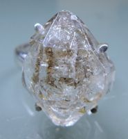 Herkimer Diamant Bergkristall Silber 925 Fingerring Gr. 60