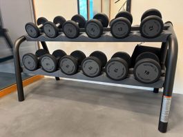 Hantelset Technogym 8-18kg mit Rack NEU