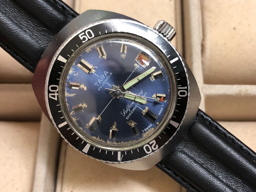 Cadran De Montre Cupillard 233 60 Vintage - 29,9mm, Plongée Sky Dial, Neuf Ancien Stock