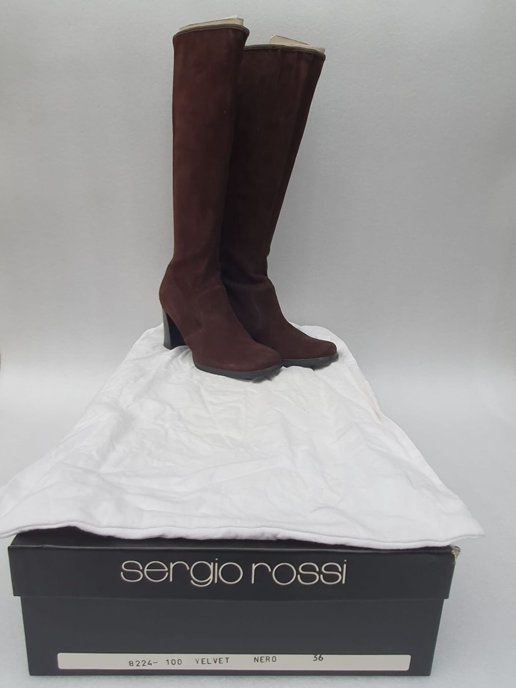 Sergio Rossi Scarpe da donna: Sergio Rossi Brown High Boots, Size 35 1/2 – Usato da Horw venduto da aquarellmmm2024 3