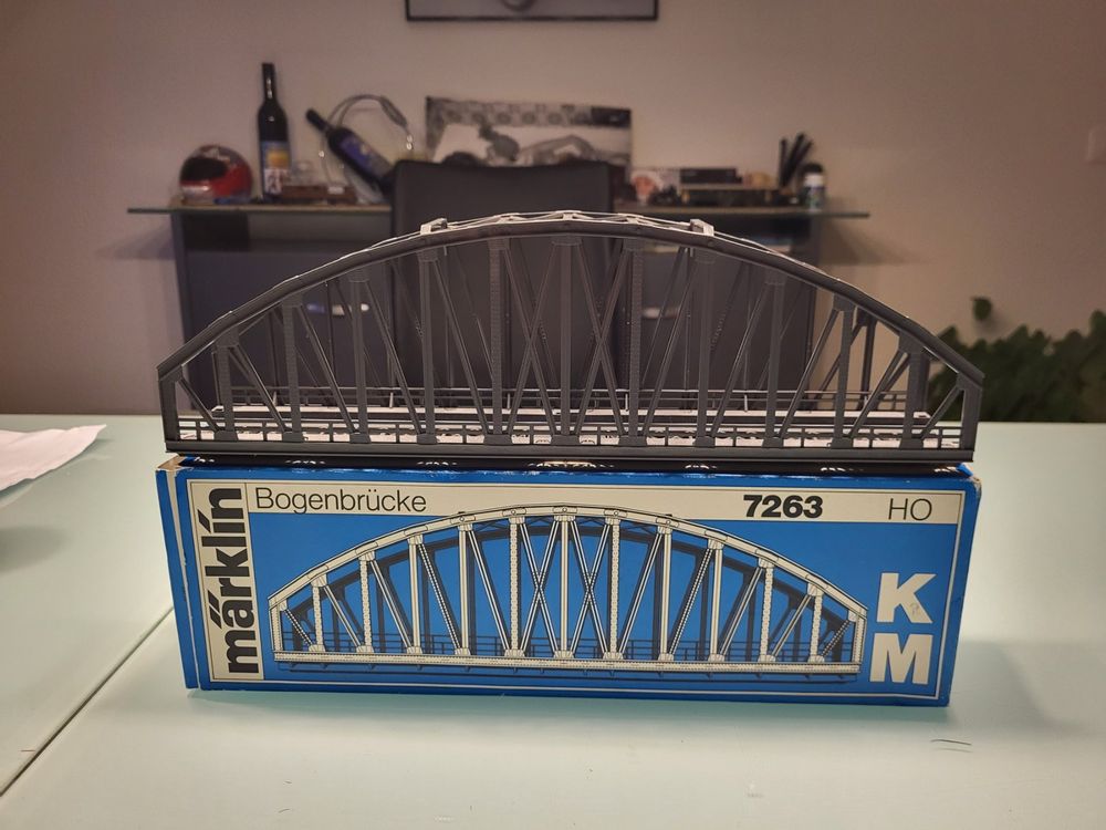 3 Ponts Treillis Märklin 7263 Pour Voie M Ou K - Gris - Occasion