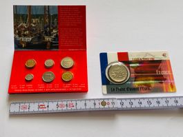 Coin Card + Mini Münzen Set Frankreich + Niederlanden