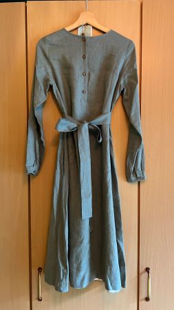 Son de Flor Leinenkleid, grau-blau (für Frauen oder Mädchen)