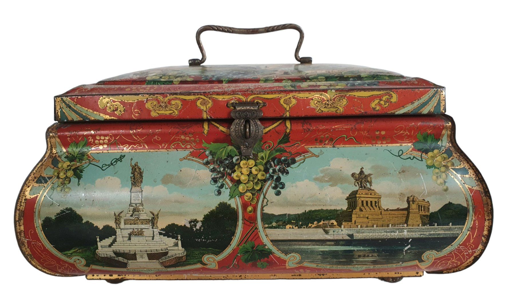 Barattoli: grosse, antike Biscuit Blechdose ca.1910 – Usato da Flawil venduto da JaguarXJSHE 3