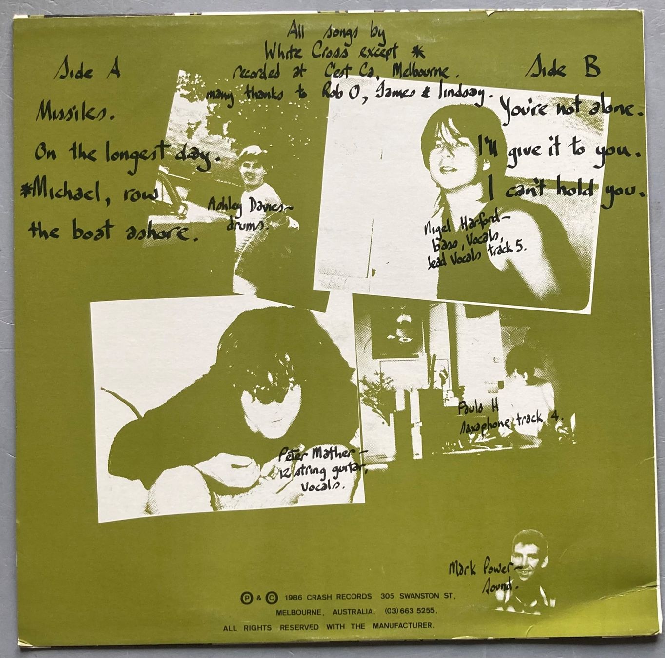 Vinyles: WHITE CROSS - WHEN THE FABRICS TORN – D'occasion à Poliez-Pittet par Newtown-Records 1