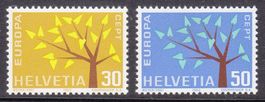 1962 Abart Satz Kurze  Äste  ** POSTFRISCH ** nach SBK 90Fr.