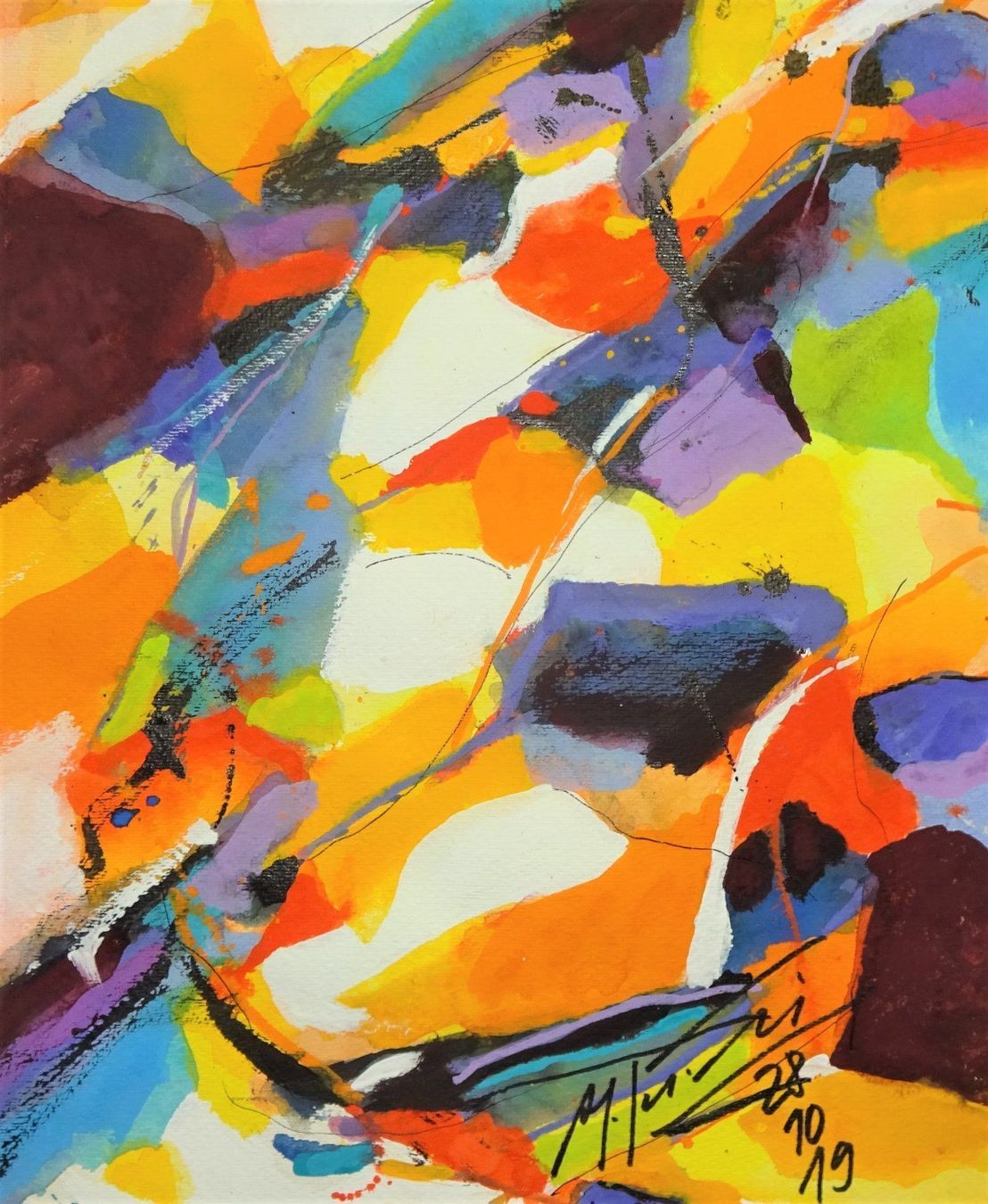 Tableaux: 1 Abstraktes Gouache Gemälde – D'occasion à Zürich par kunstkreis