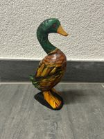Vintage wood hand carved & painted duck