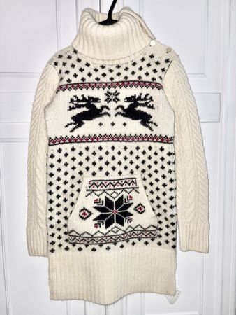 Ralph Lauren girls intarsia knit wool cashmere dress 8 10 Y