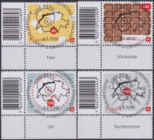 2008, Nr.1284-1287 "Künstler" mit ET-Voll-Stempel +ECKTABS