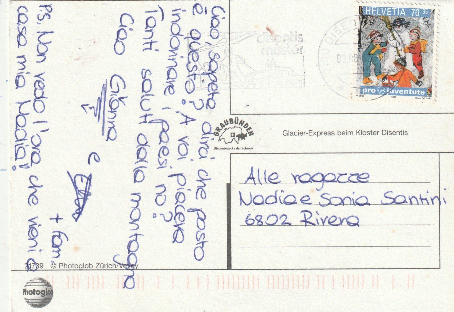 Cartoline postali: Glacier Express bei Disentis – Usato da Lumbrein venduto da made02 1