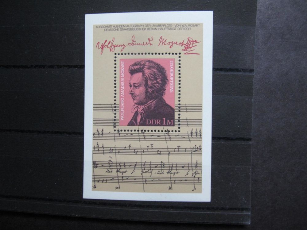 DDR 1981 W.A.Mozart Block 62 ** (Gebraucht) in Wil SG für CHF 1.5 – mit ...