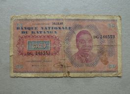 Katanga ++ 50 Francs 1960, sehr selten