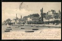 AK Nyon, Uferpartie mit Schloss, 1901