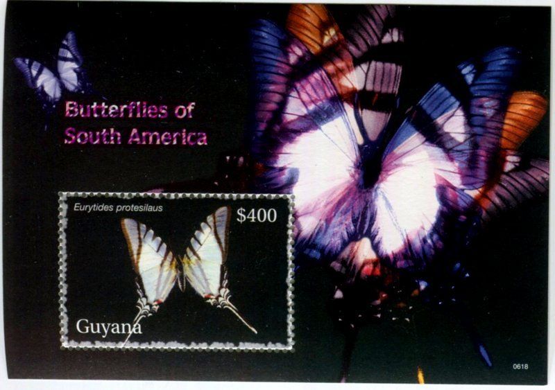 Alle Briefmarken: Block "Schmetterlinge". Guyana – Neu und originalverpackt aus Basel von Butsch5