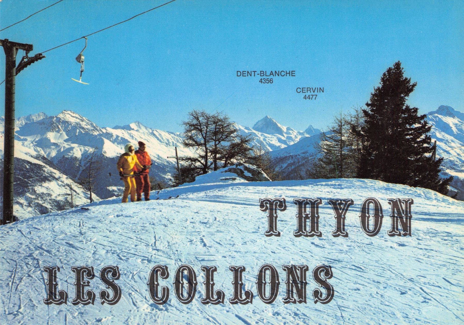 Ansichtskarten: Thyon 2000 Les Collons VS // 1981 Skilift // Winter – Gebraucht aus Basel von intermezzo12