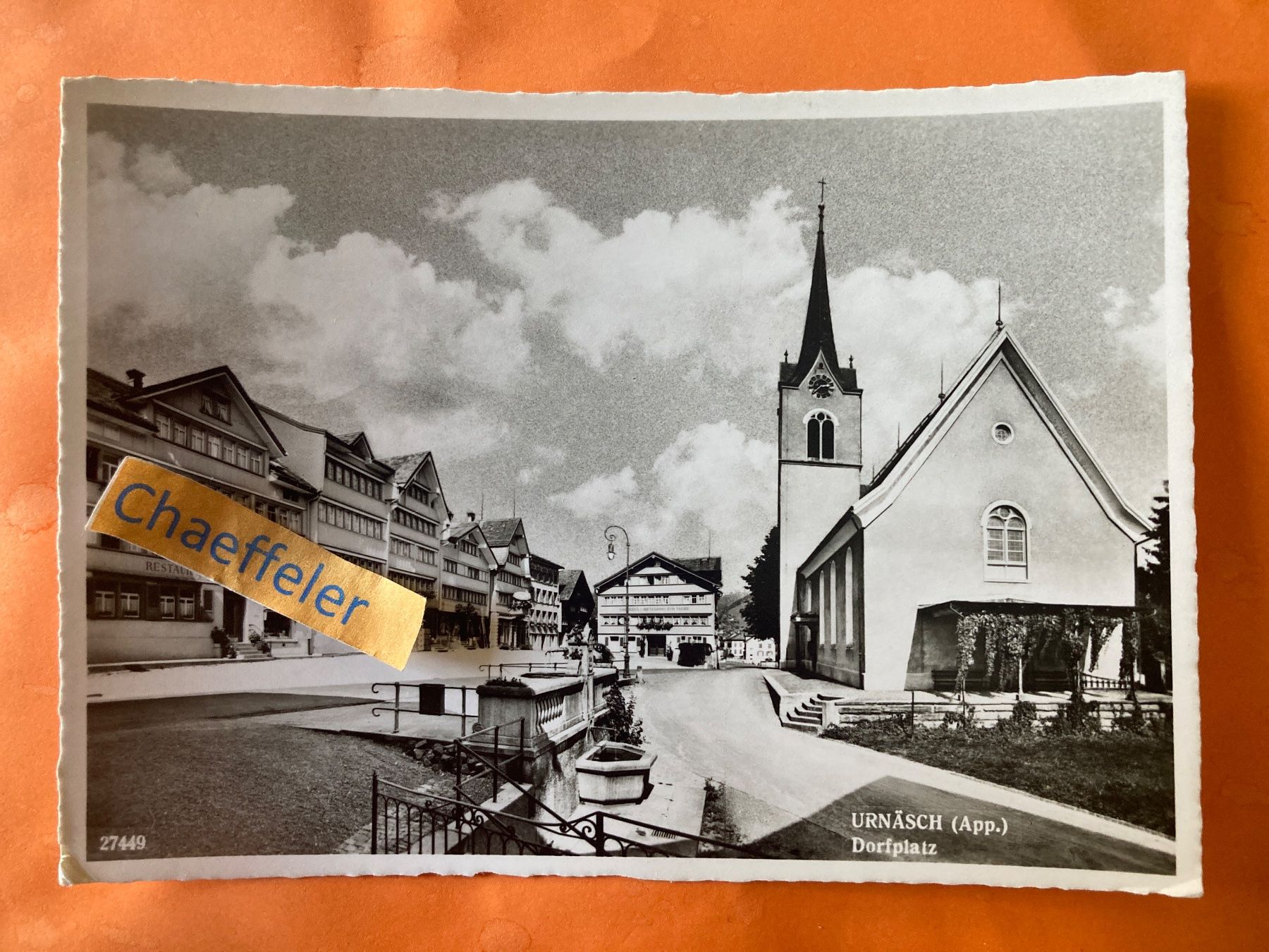 Ansichtskarten: 1963 Urnäsch (App.) Dorfplatz.  27449 – Gebraucht aus Zürich von Chaeffeler