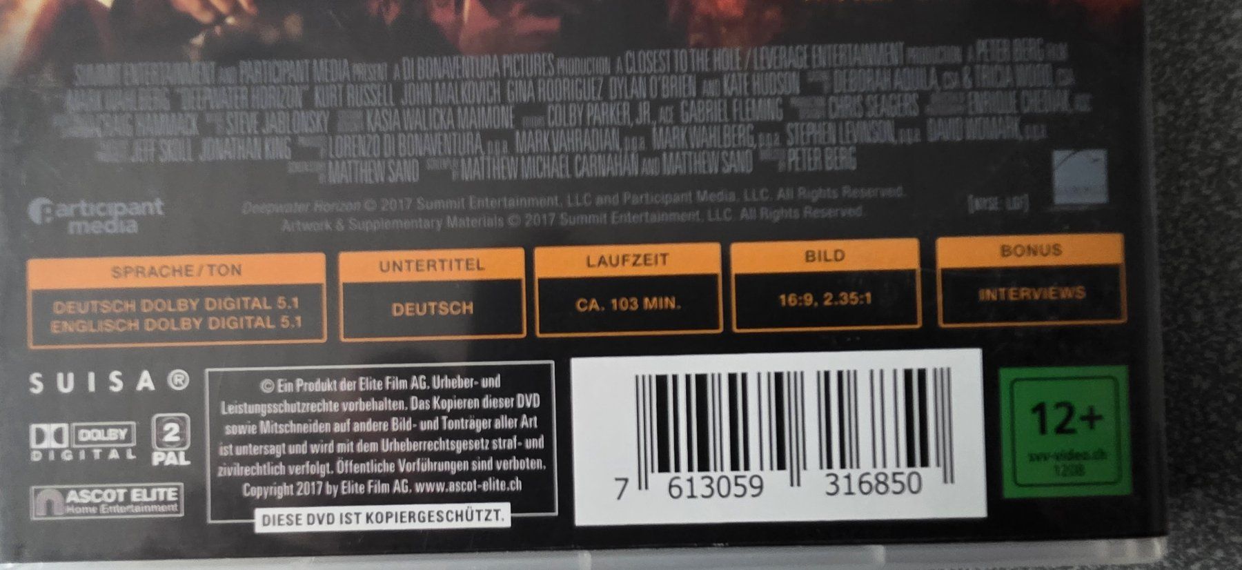 Tutti i DVDs: DVD Deepwater Horizon / Mark Wahlberg – Usato da Oetwil am See venduto da fineli2 1