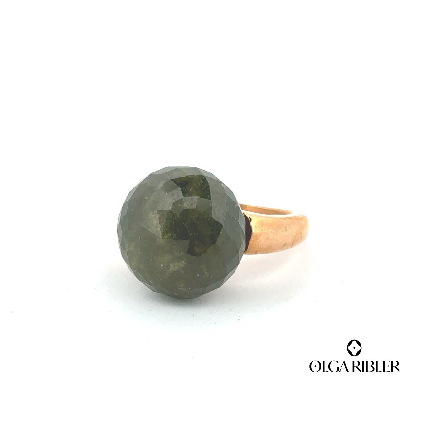 Olga Ribler Anelli: Statement gelbvergoldet, Edelstahl Ring Gr 56, Vesuvianite – Nuovo (secondo la descrizione) da Luzern venduto da Schmuckoutlet 3