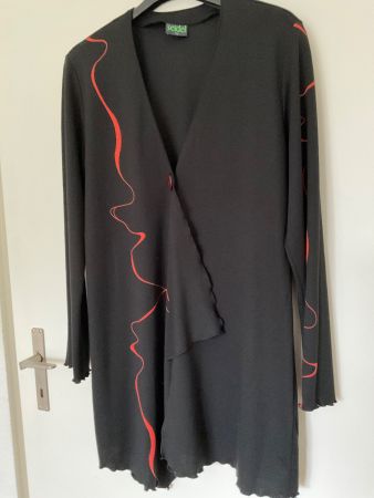 SEIDEL Cardigan Longjacke Gr 42 schwarz/orange NEU