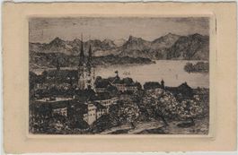 LU 43 Kunst-AK Luzern See Kupferstich II