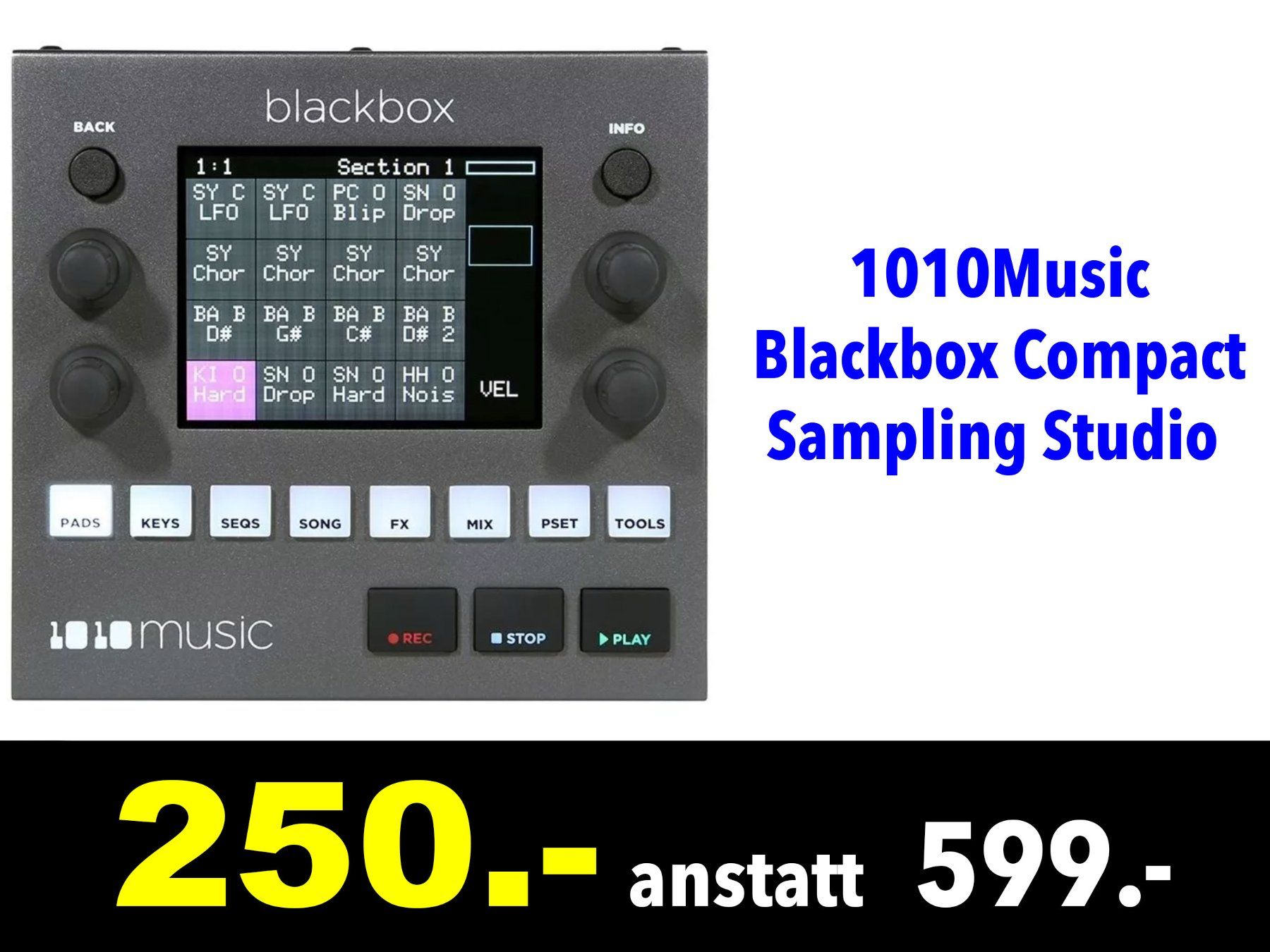 Systèmes de contrôle: 🔴  1010Music Blackbox Compact Sampling Studio /360B – Neuf avec emballage d'origine à Zürich par LUIS-B